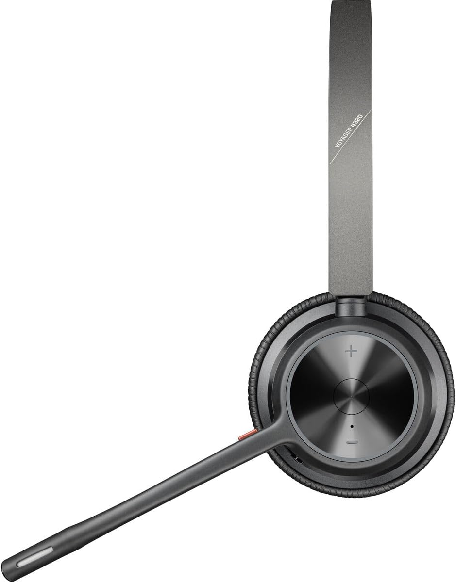 Poly – schnurloses Voyager 4320 UC-Headset (Plantronics) – Kopfhörer mit Mikrofonarm – USB-A-Bluetoo