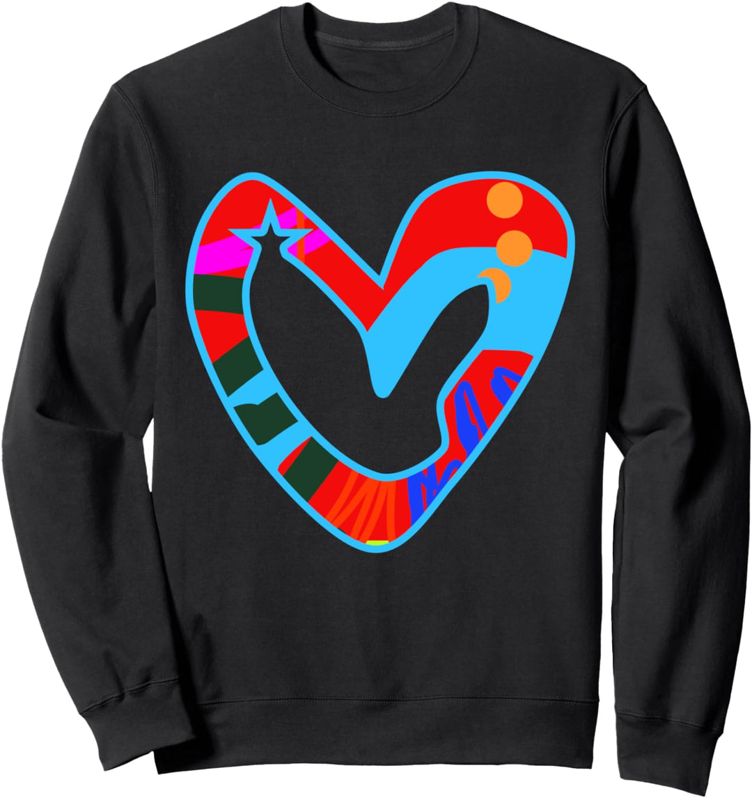 Buntes Herz für Damen Sweatshirt