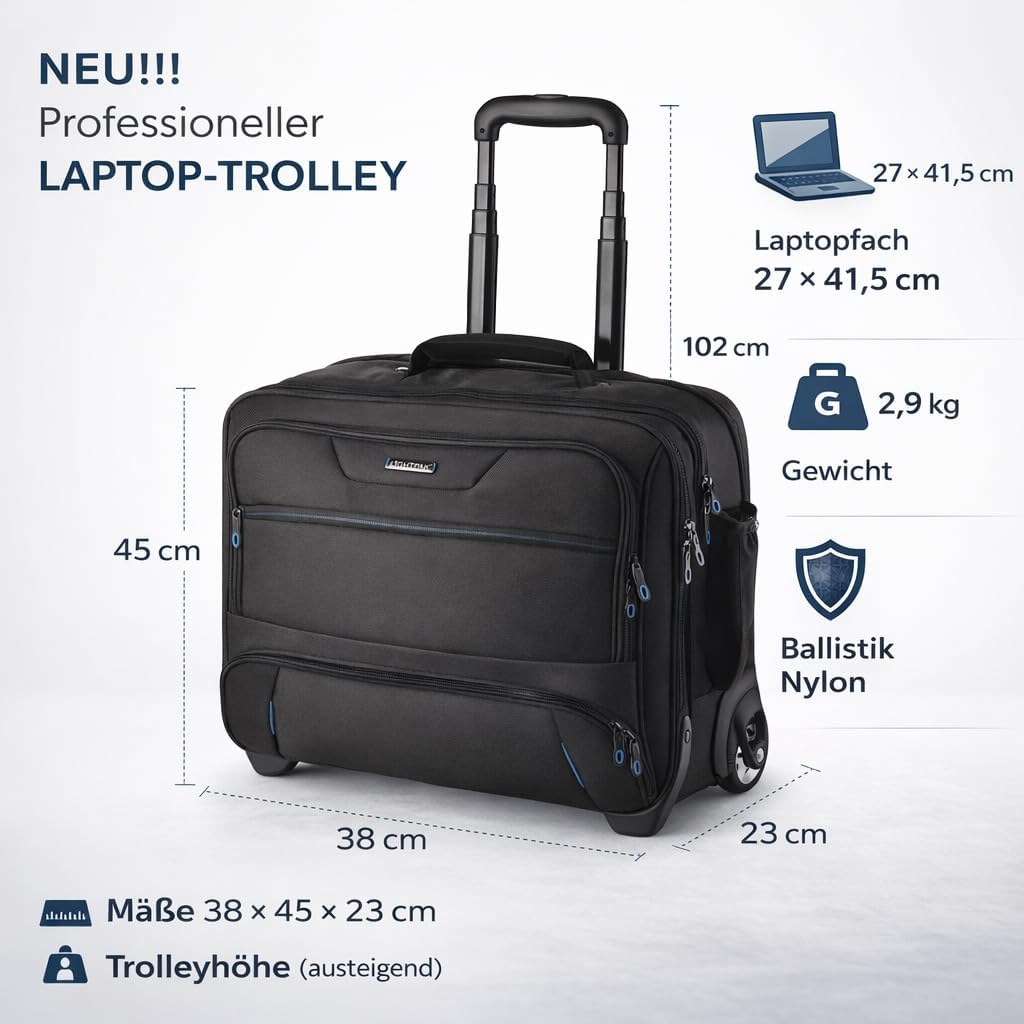 Lightpak Koffer Lightpak 46115 - Business Laptop Trolley Sky, aus Schwarzem Nylon 47 cm 40 liters Sc