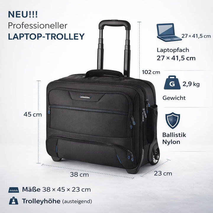 Lightpak Koffer Lightpak 46115 - Business Laptop Trolley Sky, aus Schwarzem Nylon 47 cm 40 liters Sc