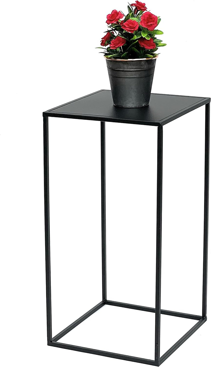 DanDiBo Blumenhocker Metall Schwarz Eckig 60-50 cm Blumenständer Beistelltisch 96312 Blumensäule Mod