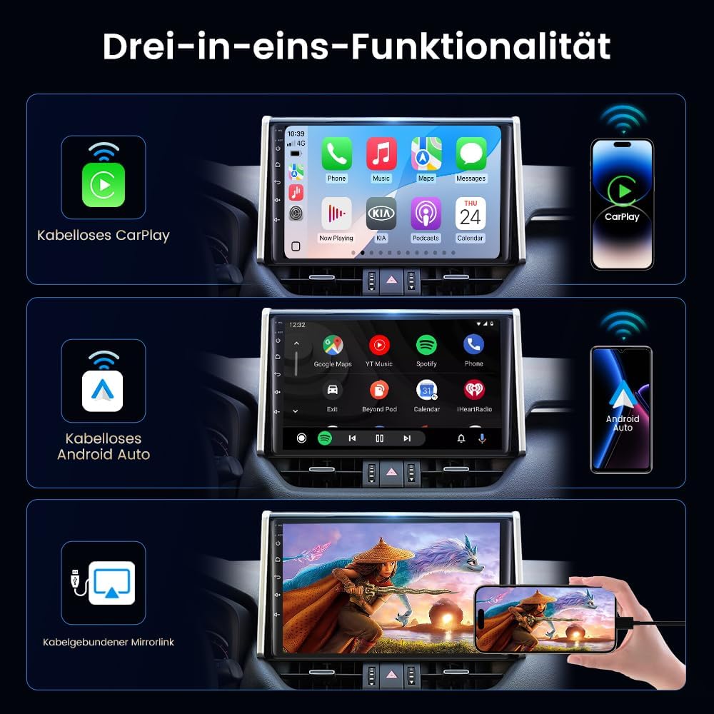 Carlinkit Wireless CarPlay &amp; Android Auto CCPA-Adapter, für Fahrzeuge mit einem nachgerüsteten Andro