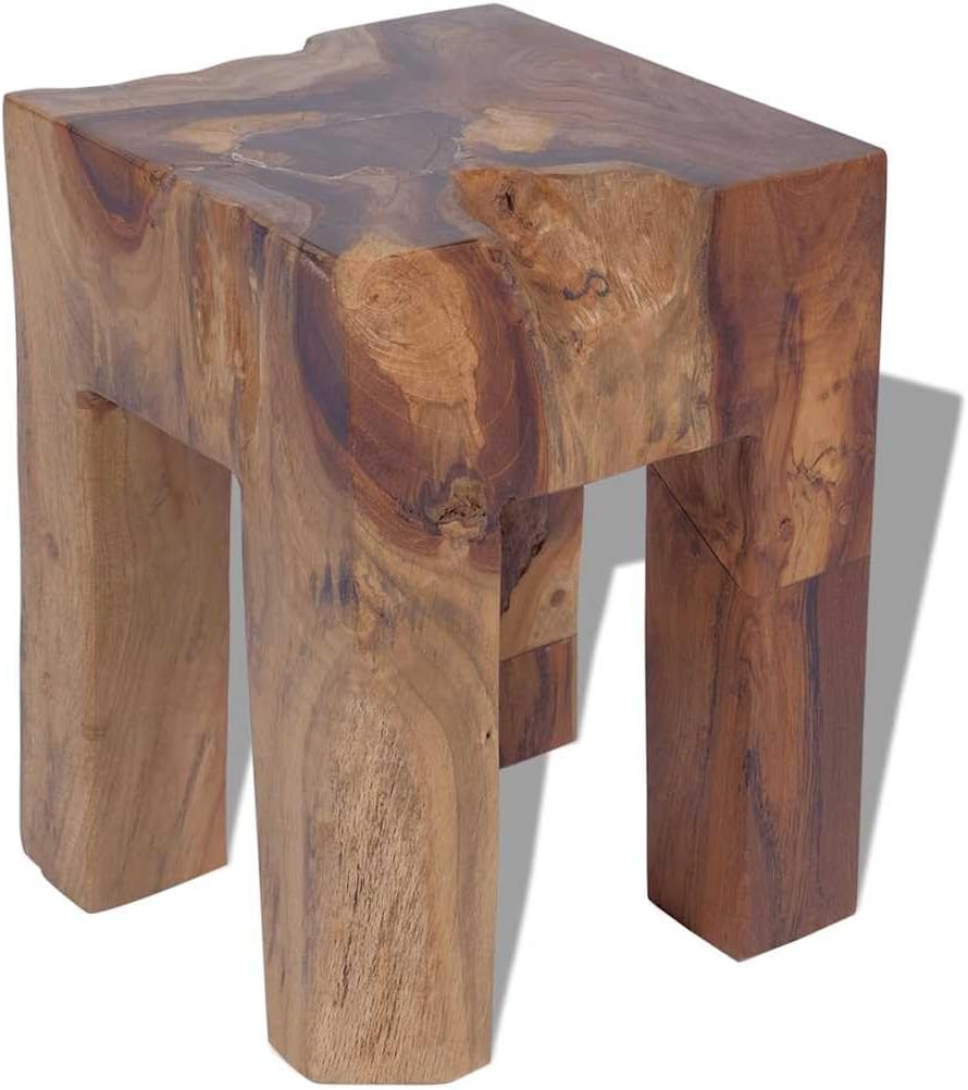 vidaXL Teak Massivholz Hocker Sitzhocker Fusshocker Beistelltisch 30x30x40cm Holz