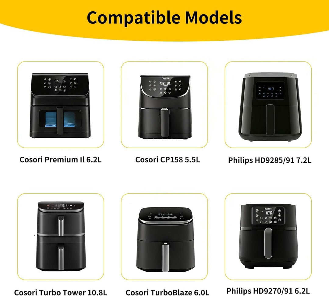 2 Stück Spritzschutz für Cosori Airfryer Heissluftfritteuse Zubehör für TurboBlaze CP158 5,5L 6,0L 6