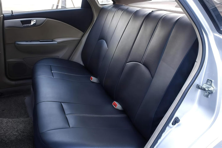 AUTO HIGH Auto-Sitzbezüge Set Universal - Schwarz Auto-Schonbezüge für die Vordersitze & Rückbank mi