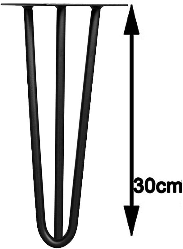 Melko 4 Stück Hairpin Legs Haarnadel Tischbeine aus 12mm Stahl Tischfuss inkl. Bodenschoner | Höhe 3