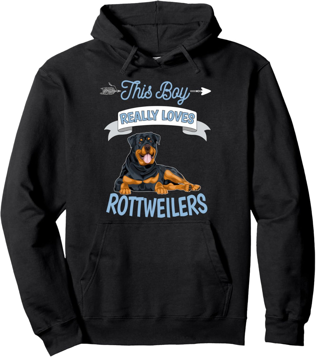 Dieser Junge liebt Rottweiler wirklich Geschenk Rottweiler Pullover Hoodie