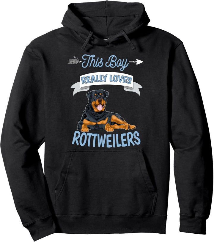 Dieser Junge liebt Rottweiler wirklich Geschenk Rottweiler Pullover Hoodie