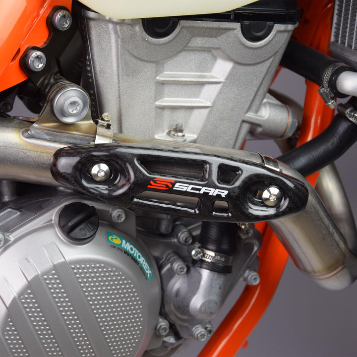 SCAR Universal HITZESCHUTZ CARBON 4 TAKT Krümmer kompatibel mit KTM SXF EXCF 250 350 450 500 530