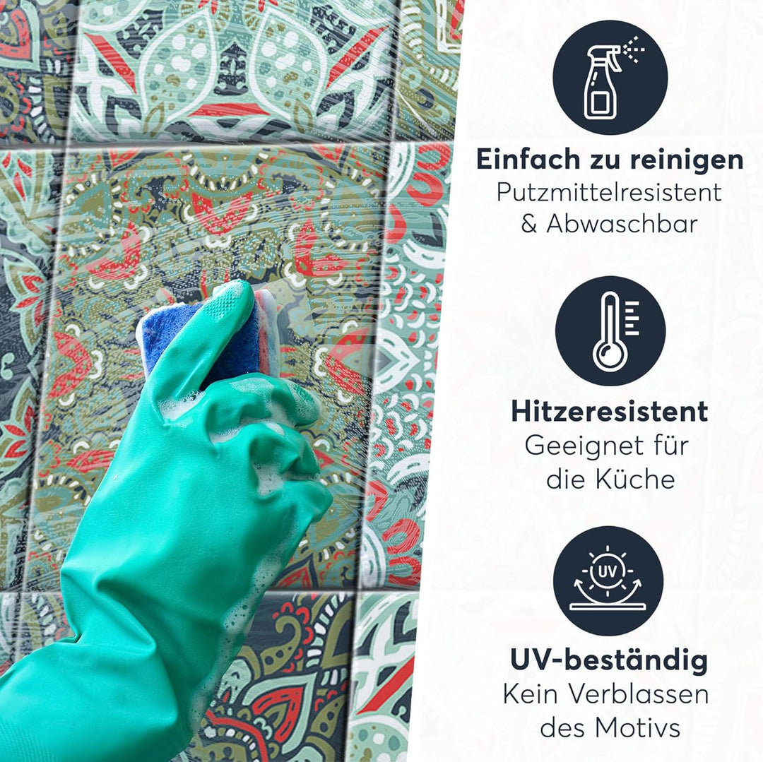 CREATISTO Mosaik-Fliesen Fliesensticker Fliesenfolie - Klebefolie Aufkleber für Fliesen I Klebeflies