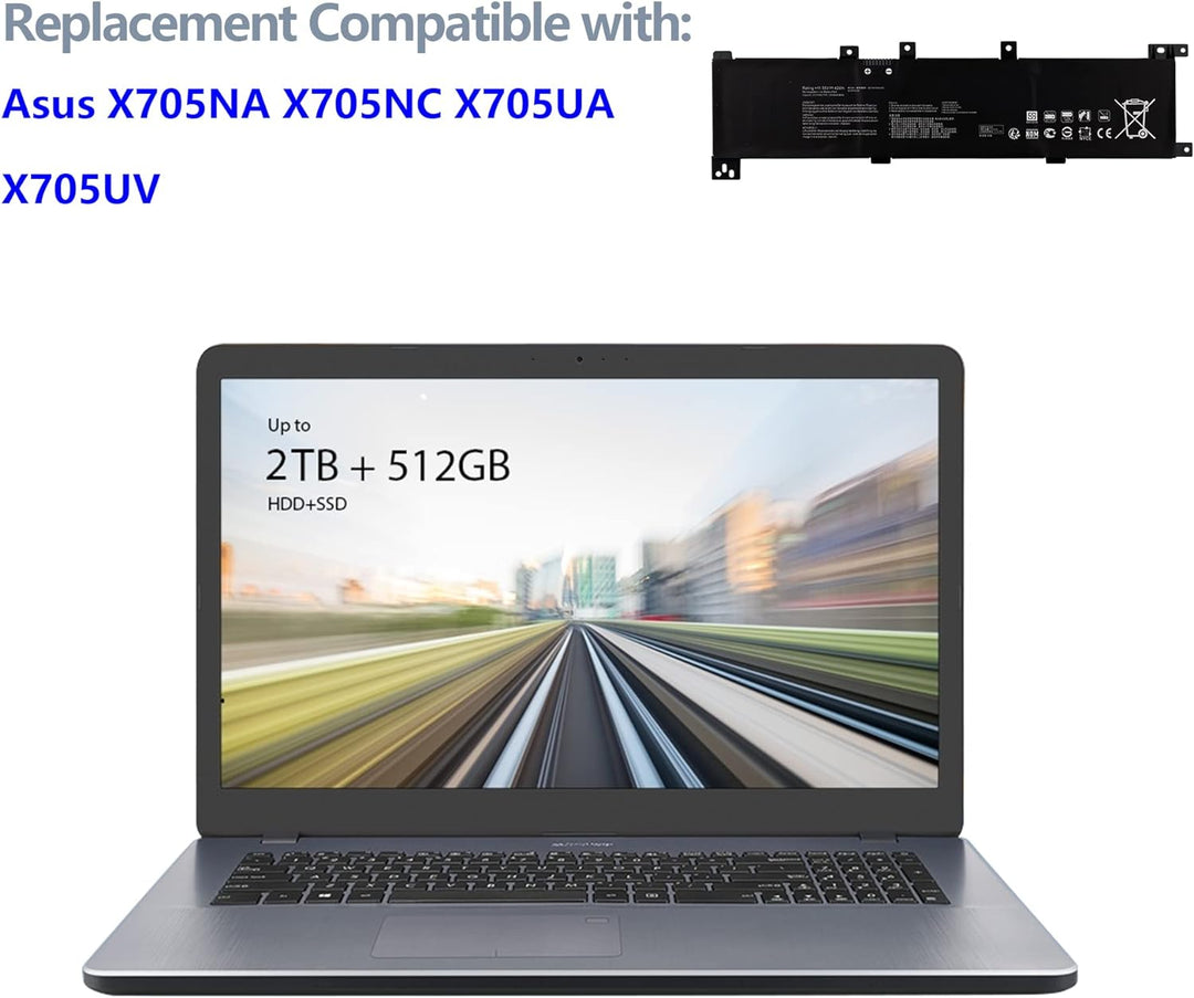 Swark Replacement Akku B31N1635 Kompatibel mit ASUS VivoBook A705U A705UA X705U X705UA X705UB X705UF