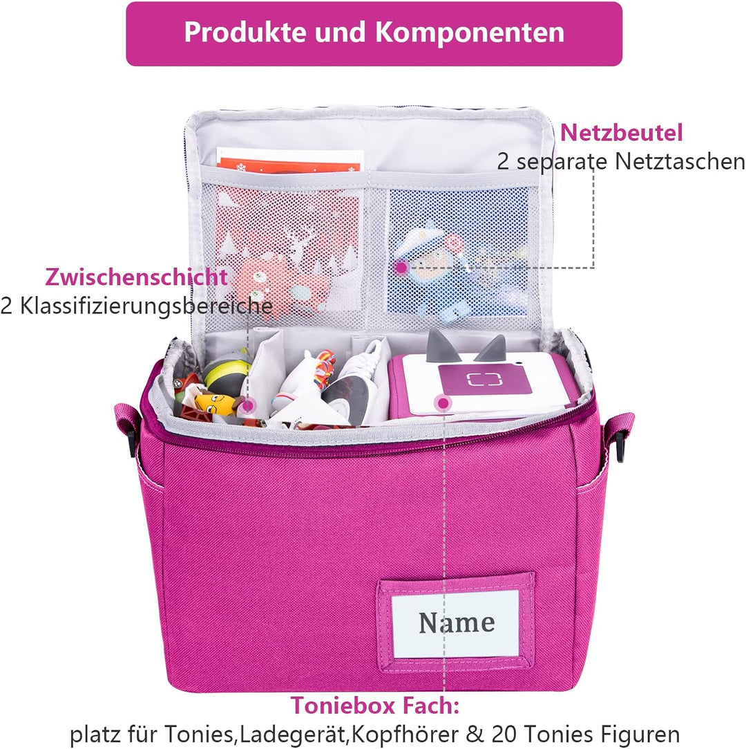 Tasche Kindergepäck viel Platz für Toniebox Figuren Tigerbox Transport Folie Hörfiguren Musikboxen M