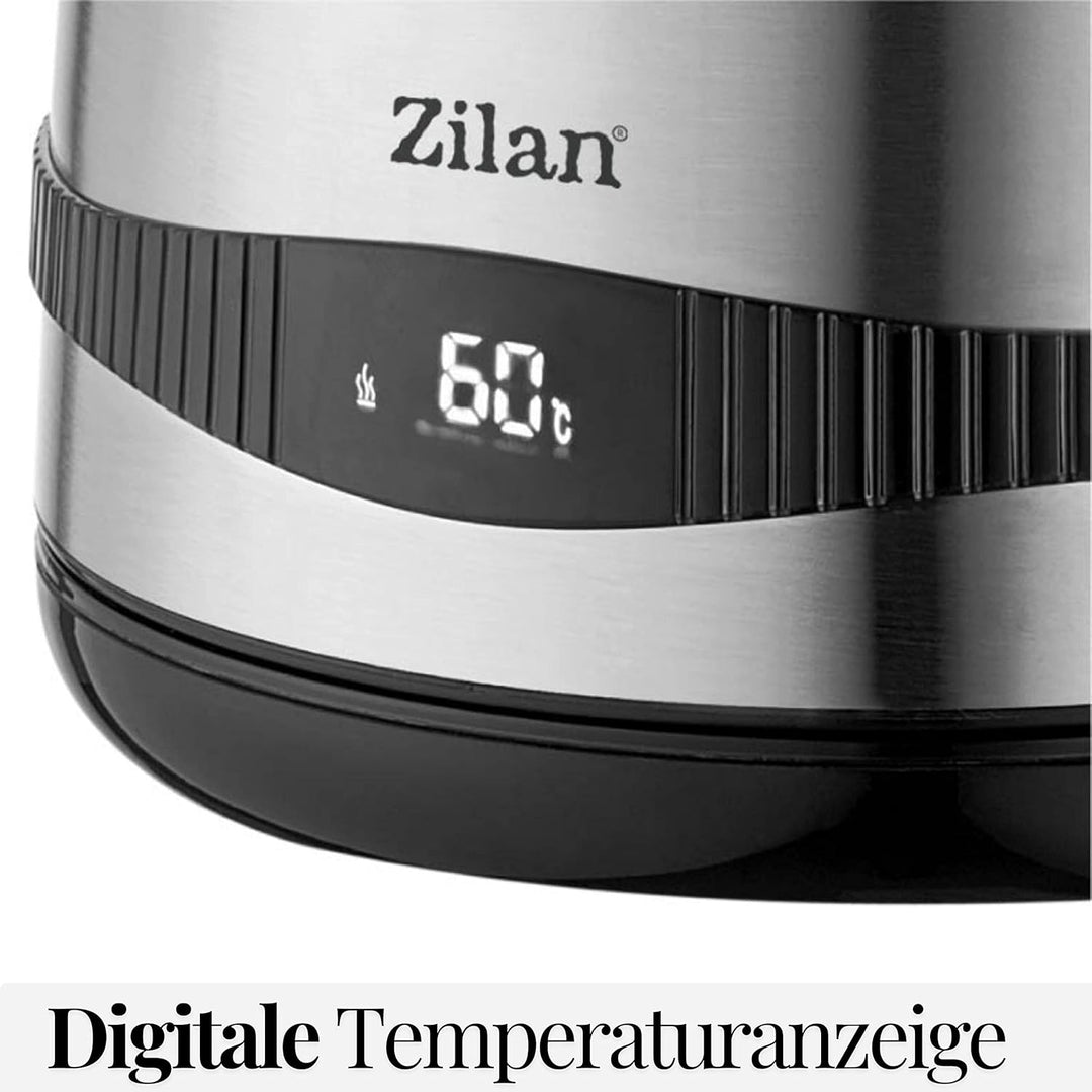 Edelstahl Wasserkocher 1,7 Liter | 100% BPA FREI | 2200 Watt | Digitale Temperaturanzeige | Warmhalt