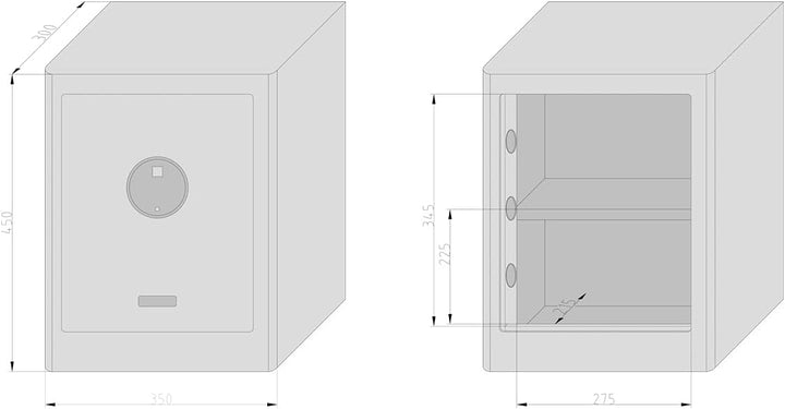 mySafe Premium 450 | elektronischer Schrank-Tresor | Zahlencode & Fingerscan | modernes Design | hoh