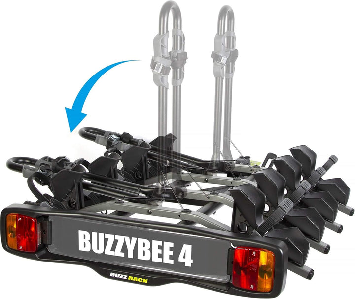 Buzzrack – New Buzzy Bee 4 Fahrradträger für Anhängerkupplung, Plattform für 4 Fahrräder