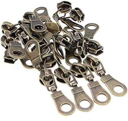 5# Metallische Nylonspulen-Reissverschlüsse 9.1m antikes Messing zähne Beige Band mit 25 Stück Schie
