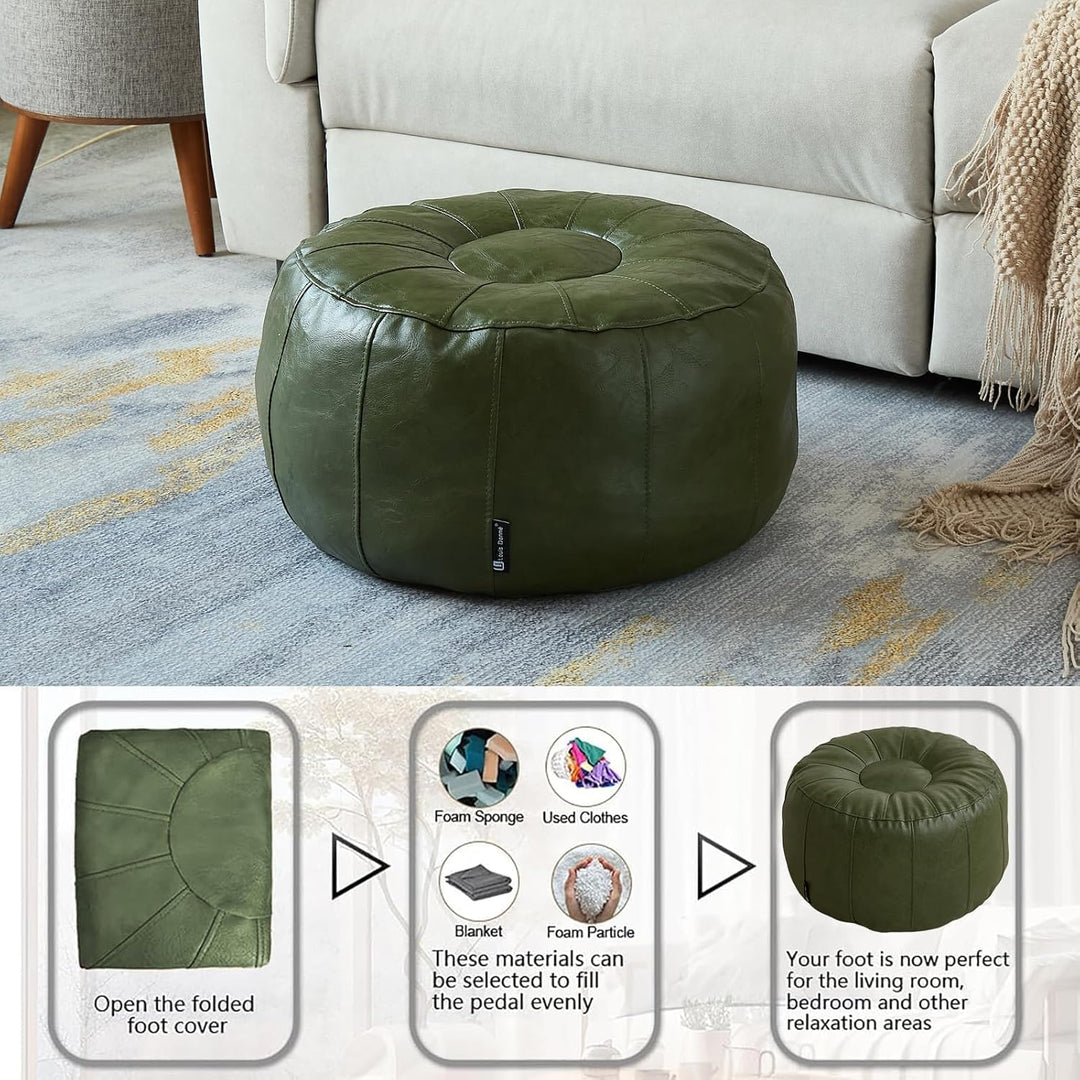 Louis Donné wasserdicht ungefüllt Pouf Ottoman für Fussruhe DIY Kunstleder Marokkanisch Retro Stytle