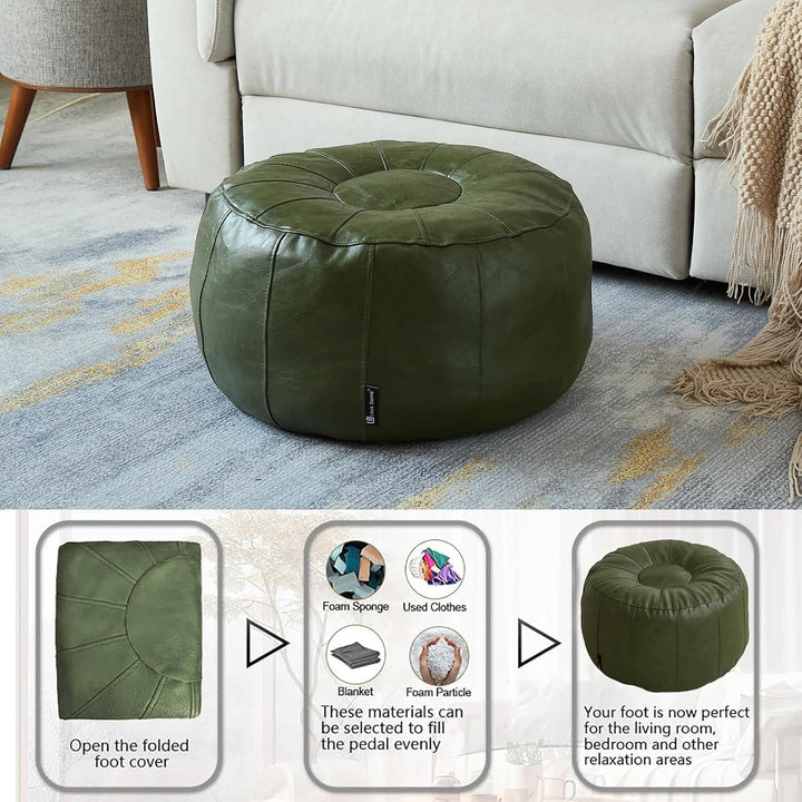Louis Donné wasserdicht ungefüllt Pouf Ottoman für Fussruhe DIY Kunstleder Marokkanisch Retro Stytle