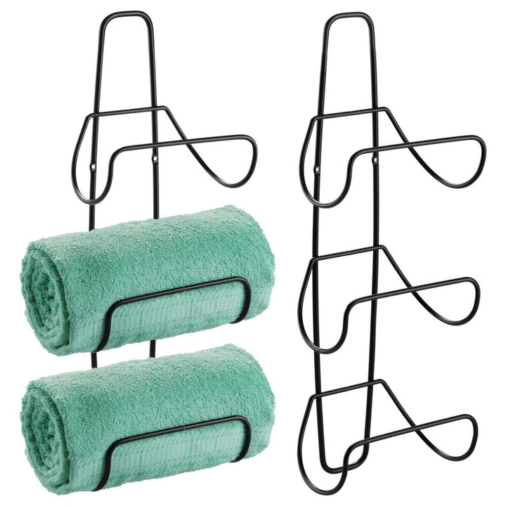 mDesign Handtuchhalter zur Wandmontage – Handtuchablage aus Metall – schickes Badzubehör – auch für