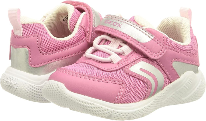 Geox Baby-Mädchen B Sprintye Girl Sneaker, Fuchsia Silver