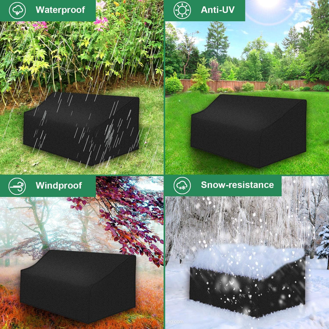 INMUA Gartenbank Abdeckung 3 Sitzer Wasserdicht, Schutzhülle für Gartenbank Winddicht, UV-beständige