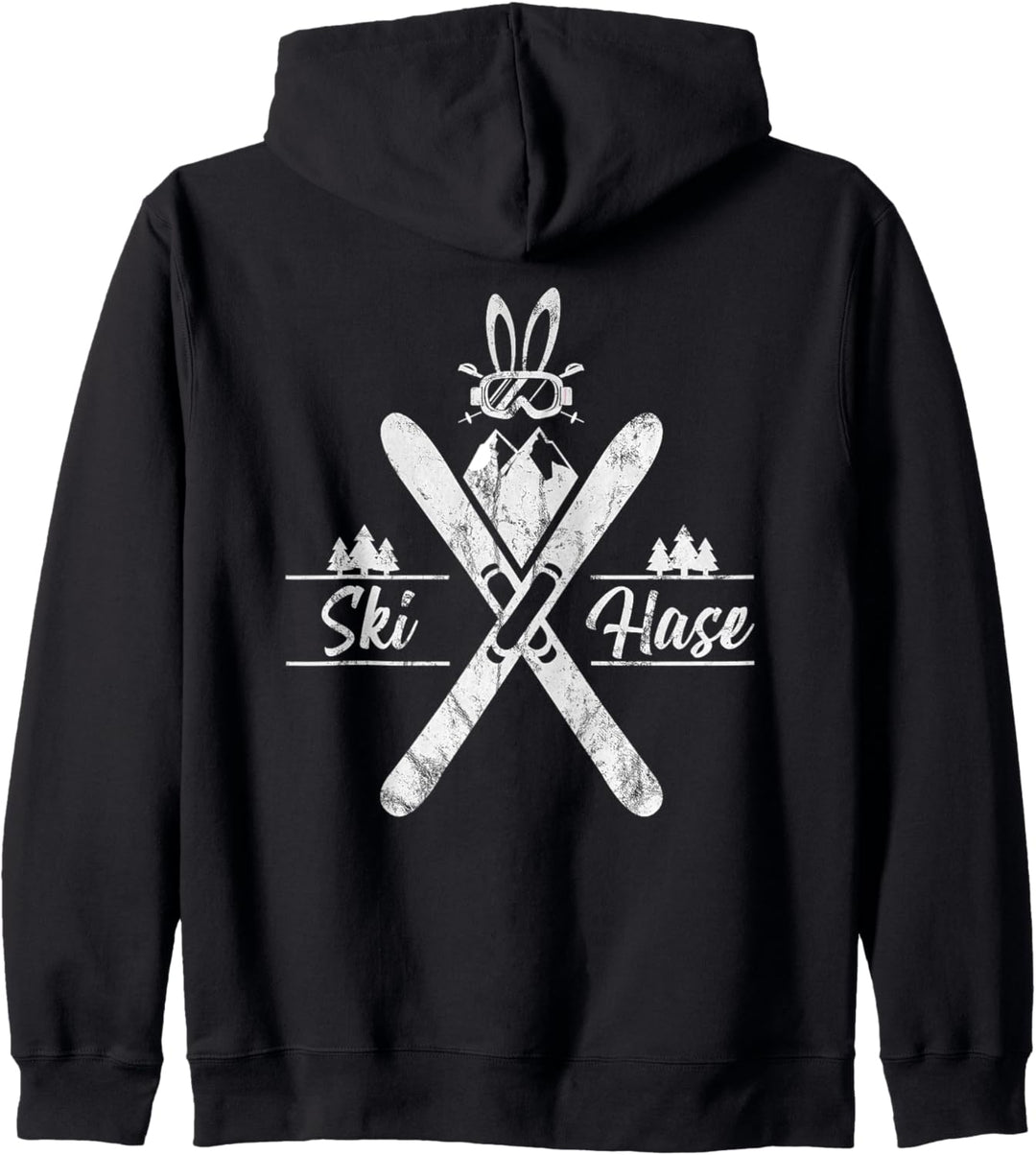 Ski Hase Snowboard Skifahrer Outfit. Kapuzenjacke
