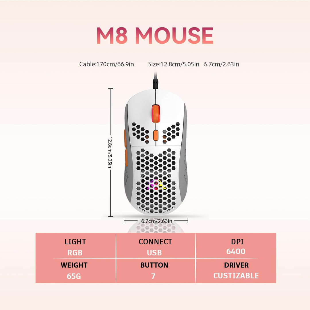 MAMBASNAKE AJAZZ AK680 Mechanical Keyboard, 68 Key 60 Percent Hot Swappable Gaming Keyboard + 6 Adju