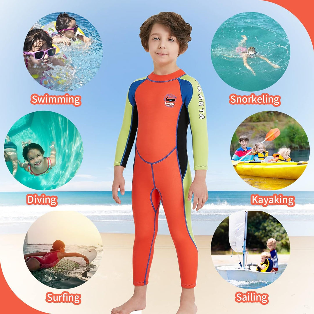 Gogokids Kinder Neoprenanzüge - Jungen Mädchen Rash Guard Einteiler Thermische Badeanzüge 2.5mm Neop