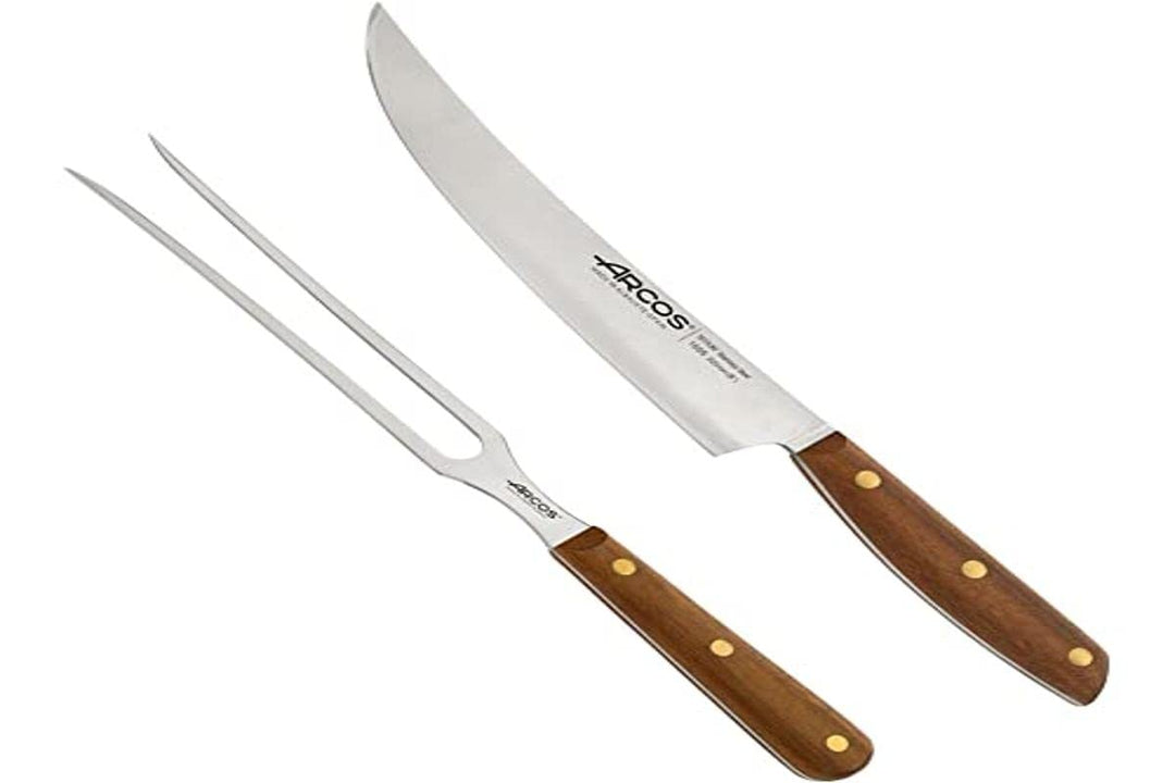 Arcos Serie Nordika - Set 2 Grillutensilien (Grillmesser + Schnitzgabel) - Edelstahl NITRUM - Ovengk