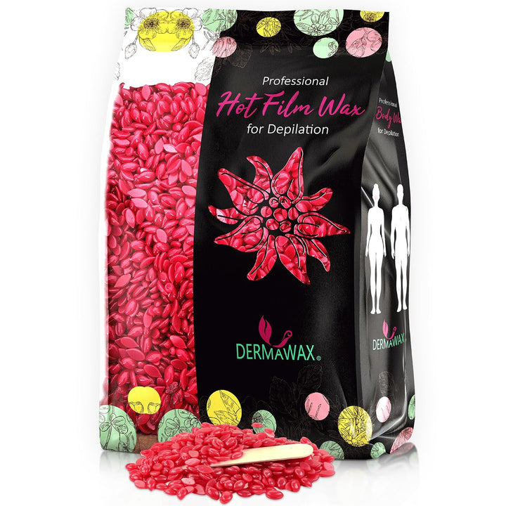 Dermawax Rose Film Wachs mit Kokosnussöl- Heisswachs Waxing Perlen Wachsperlen zur professionellen G