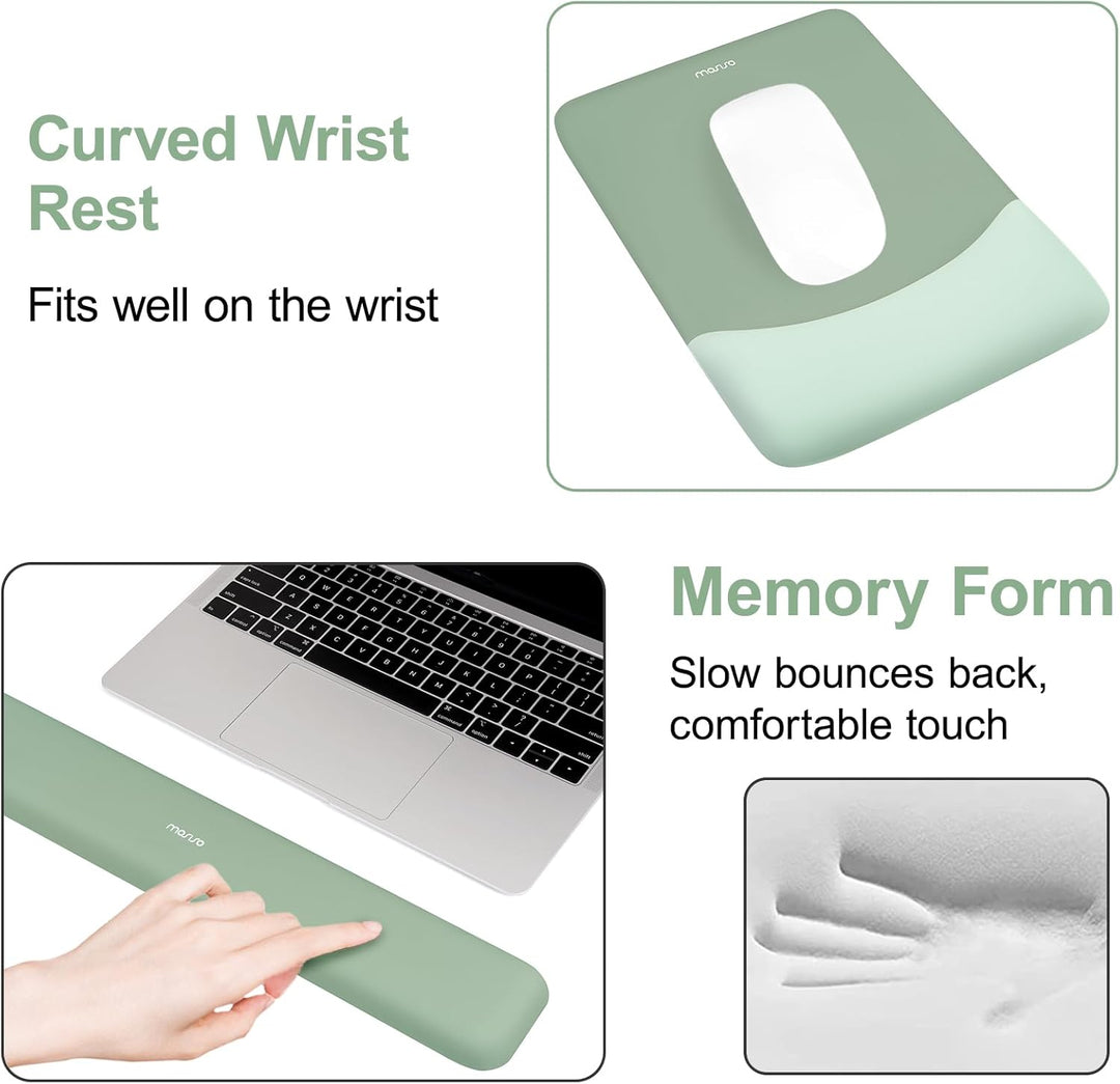 MOSISO Handgelenkstütze für Mauspad&Tastatur Set, Rechteckig Ergonomisch Mauspad Rutschfest Basis Ho
