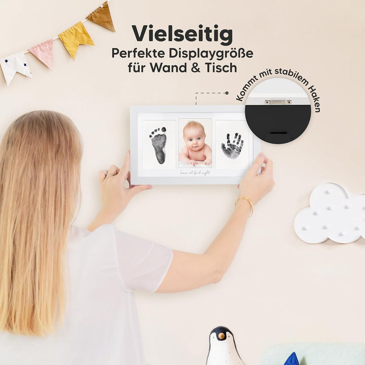 KeaBabies Tintenloses Baby Handabdruck und Fussabdruck set (Alpine White) | No Mess Tintenauflage fü