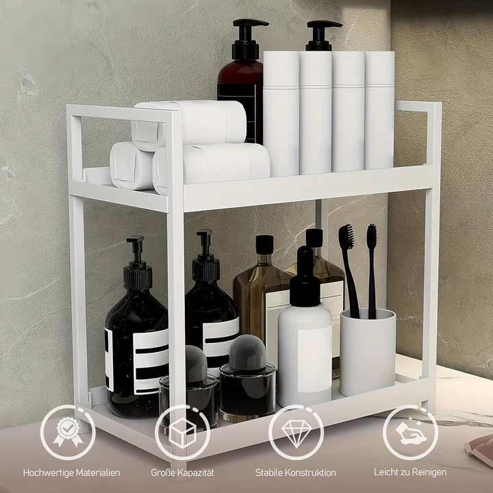 HARLIANGXY Make up Organizer Gross, Kosmetik Organizer Weiss, Parfüm Aufbewahrung, Skincare Organize