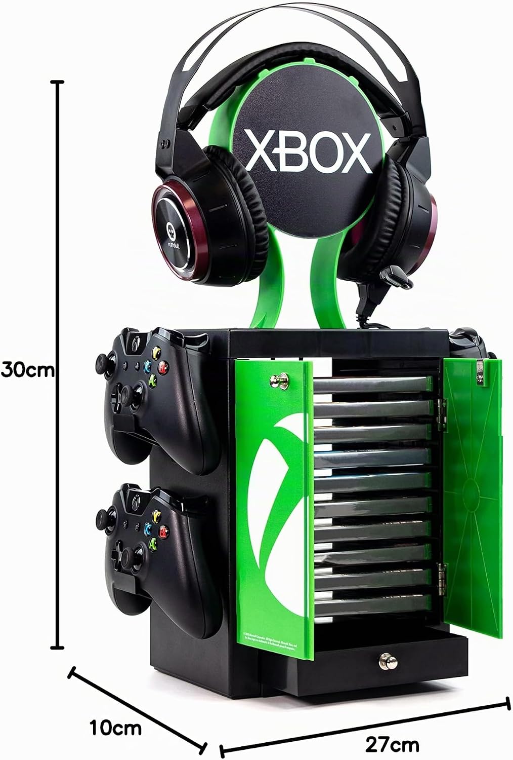 Numskull Offizieller Aufbewahrungsschrank für Xbox Series X Spiele, Kopfhörerständer und Controller-