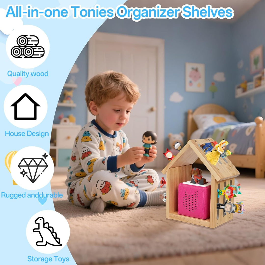 für Tonie Regal, Kompatibel mit toniesbox 1 und Toniesbox 2 Hausform Tonie Aufbewahrung Regal für 20