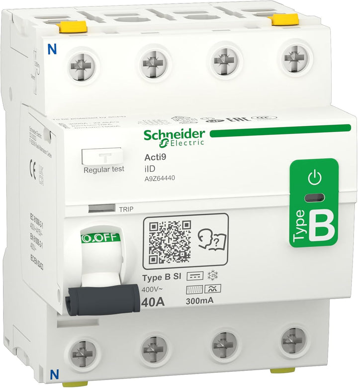 Schneider Electric Fehlerstromschutzschalter IID 4P 40A 300MA TYP B-SI, A9Z64440