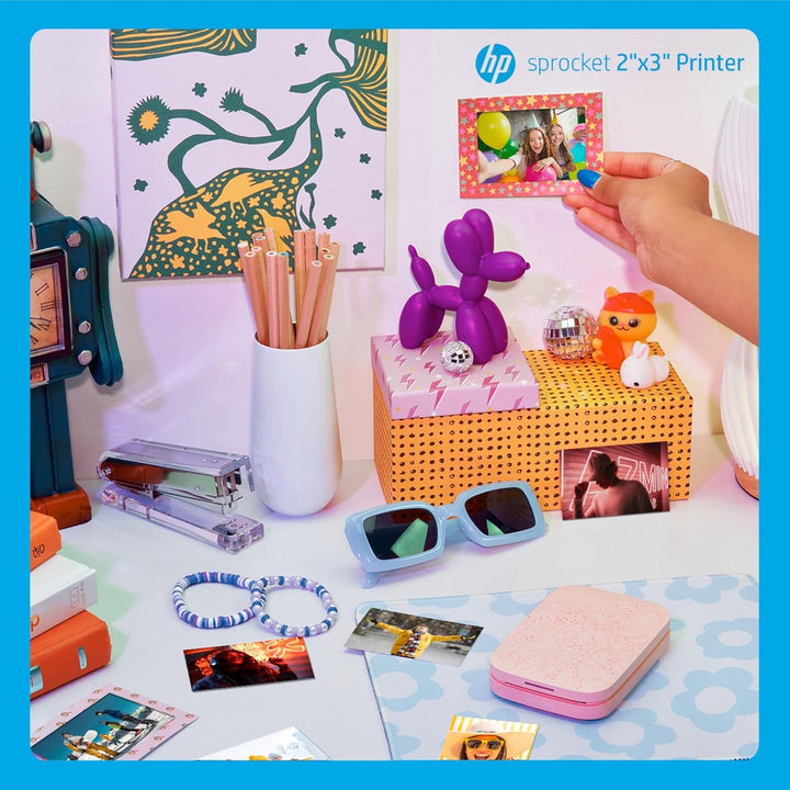 HP Sprocket Portable 2x3 Zoll Sofortbilddrucker (Rosa) Zink-Papierbündel, Rosa