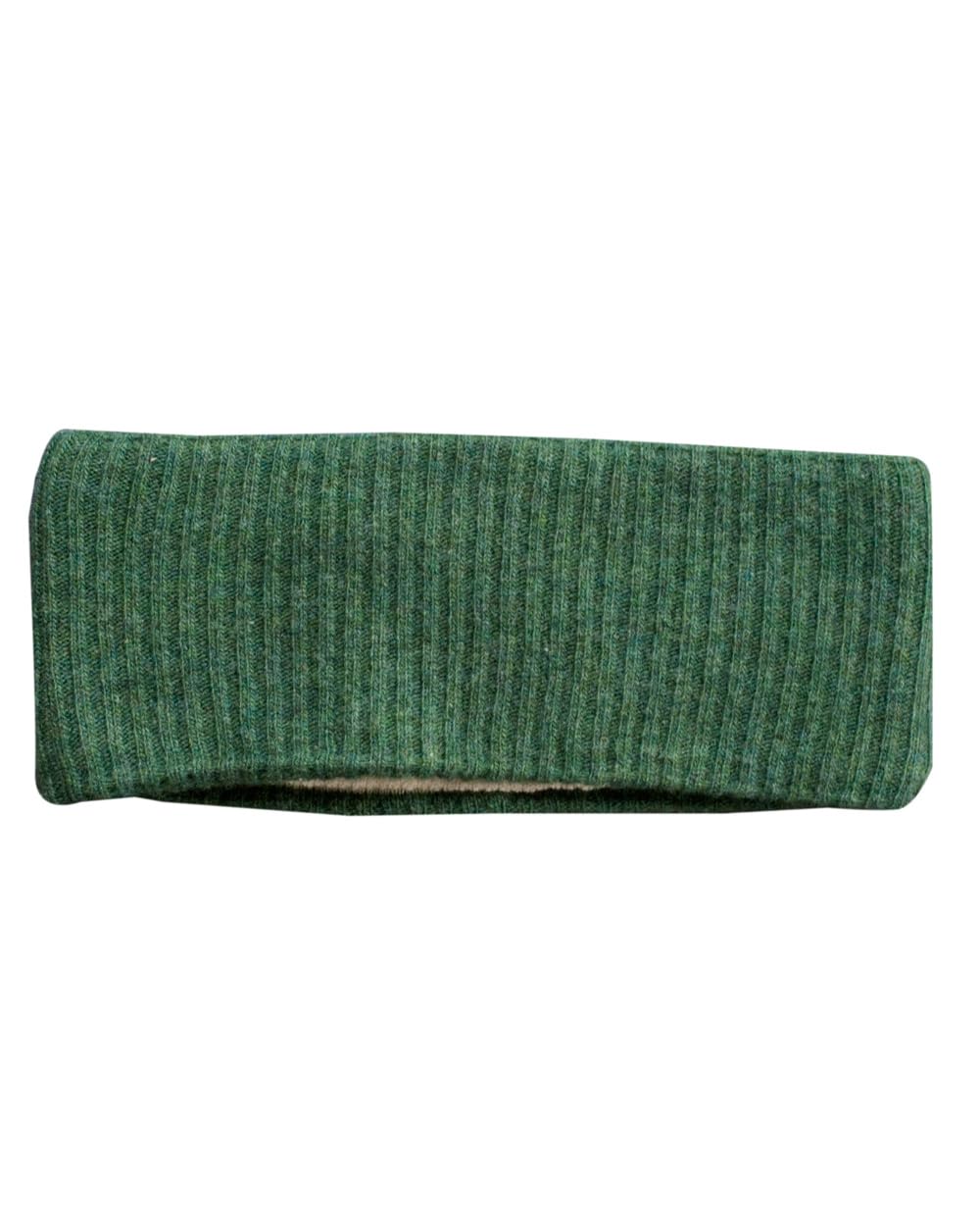 FosterNatur, Merino Stirnband Rippe mit Baumwollfutter, 100% Wolle Grün, Grün