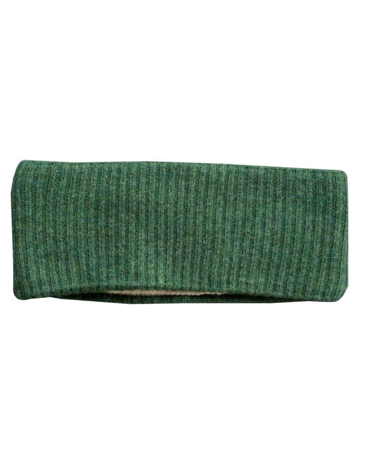 FosterNatur, Merino Stirnband Rippe mit Baumwollfutter, 100% Wolle Grün, Grün
