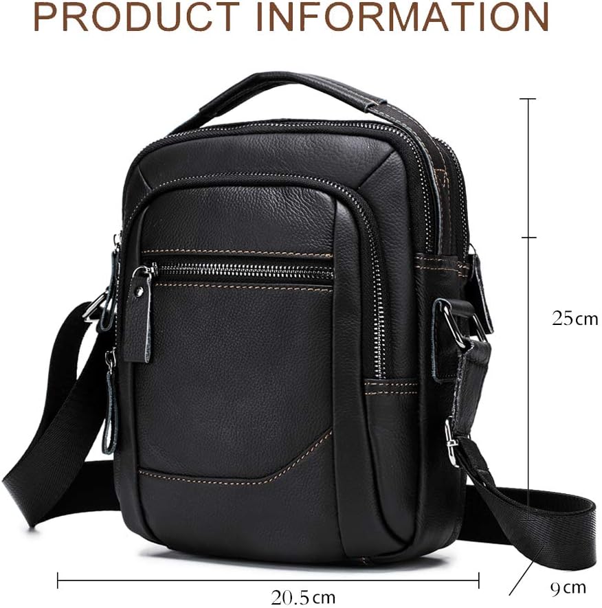 MANNUOSI Herren Schultertaschen business Freizeit Henkeltaschen echtleder vintage Handtaschen Einhei