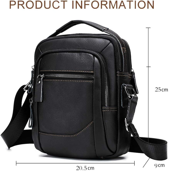 MANNUOSI Herren Schultertaschen business Freizeit Henkeltaschen echtleder vintage Handtaschen Einhei