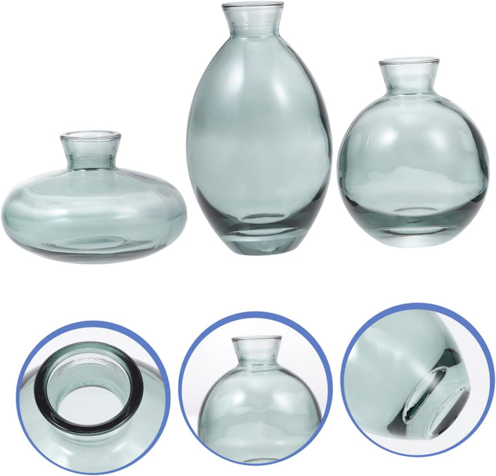 BESPORTBLE 3 Stück Vase Kleine Glasvasen Für Blumen Artificiales Decorativas para Sala Green Home De