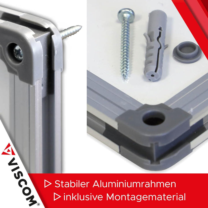VISCOM Whiteboard magnetisch - 75 x 110 cm - Magnettafel in 11 Grössen - Magnetwand, kratzfest &amp; bes