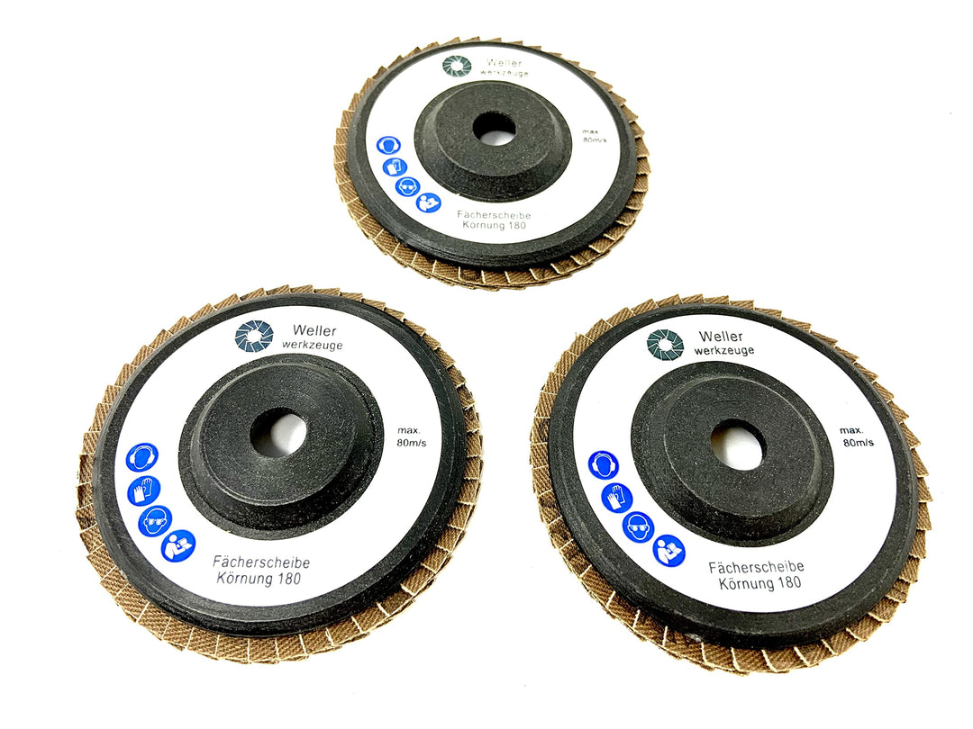 Fächerscheiben SET Körnung:180 76x10mm passend für mini Akku Winkelschleifer wie Bosch GWS 10,8V 12V