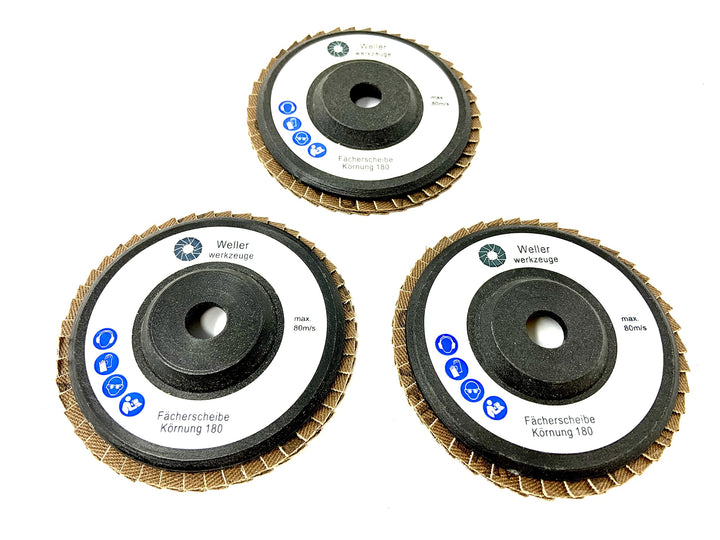 Fächerscheiben SET Körnung:180 76x10mm passend für mini Akku Winkelschleifer wie Bosch GWS 10,8V 12V
