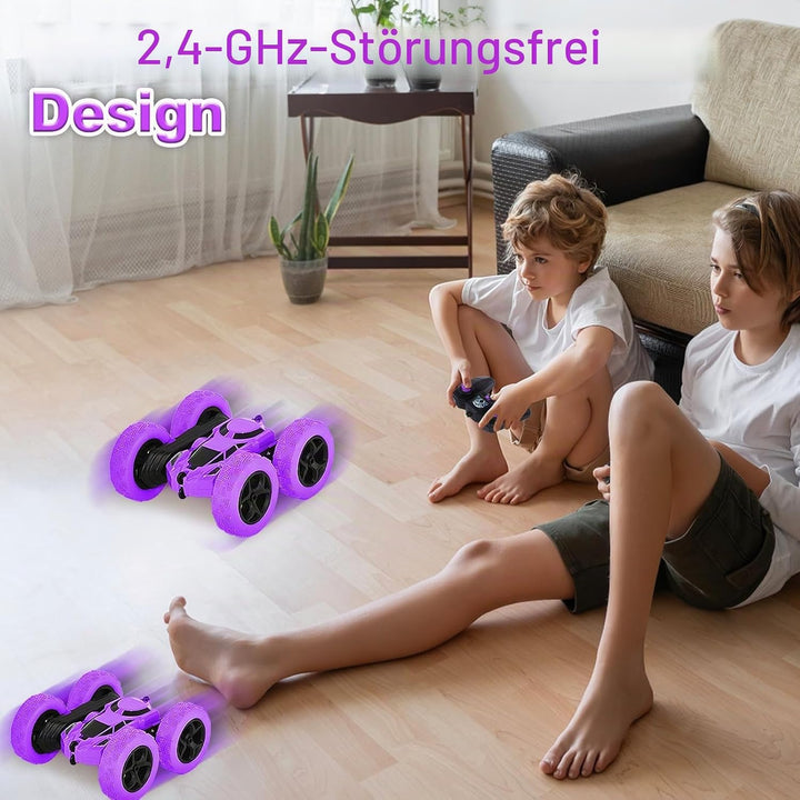 MidiVix Ferngesteuertes Auto, 90 Min Spielzeit, 2.4Ghz Doppelseitig 360° drehbare RC Stunt Crawler m
