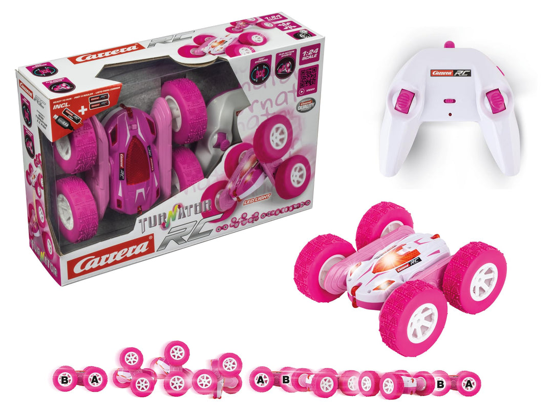 Carrera RC 2,4GHz Mini Turnator Pink I ferngesteuertes Auto ab 6 Jahren I Elektro-Car inkl. Fernbedi