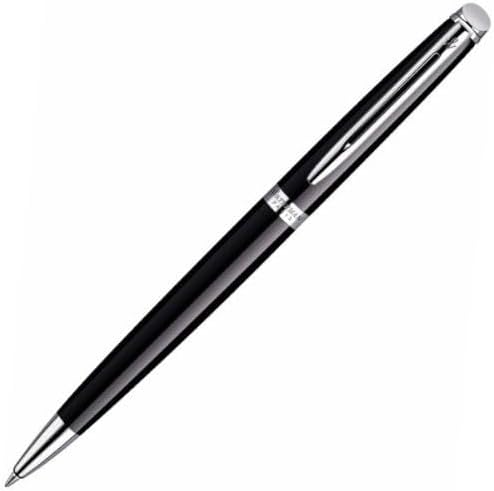 Waterman Hémisphère Kugelschreiber | Hochglänzend Schwarz mit Chromzierteile | Mittlere Spitze | Bla