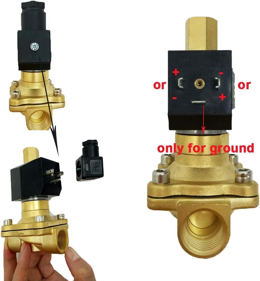 U.S. Solid 1/2" G 12 V DC Messing Magnetventil Halb-direktes für Wasser Luft NO, Stromlos offen Bras