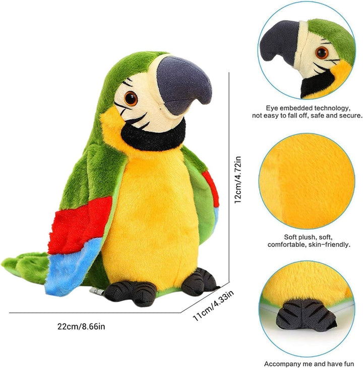 Sunshine smile Elektrische Sprechender Papagei,Lustiges Sprechender Papagei,Nachsprechendes Plüschvo